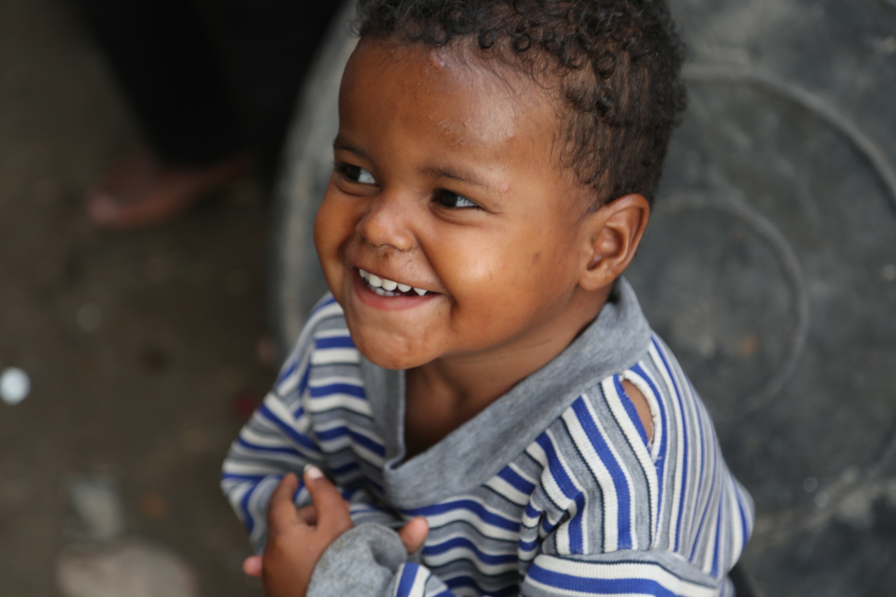 Rahma and Shawqi's youngest son, Abdul Salam. “We used to celebrate the holiday together in our house,” Rahma reminisces. (MEE/Khalid al-Banna)