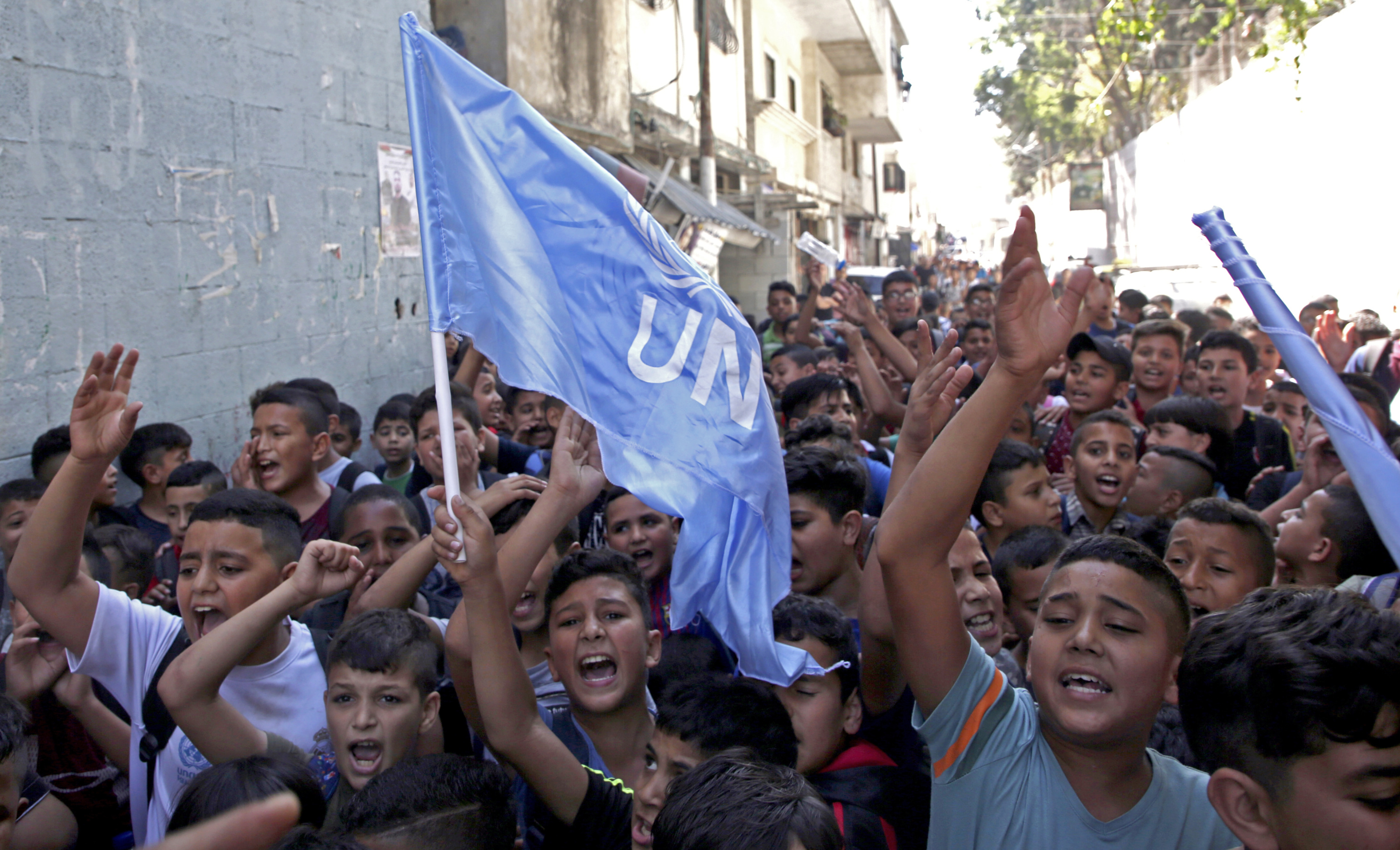 UNRWA Palestinian students protests