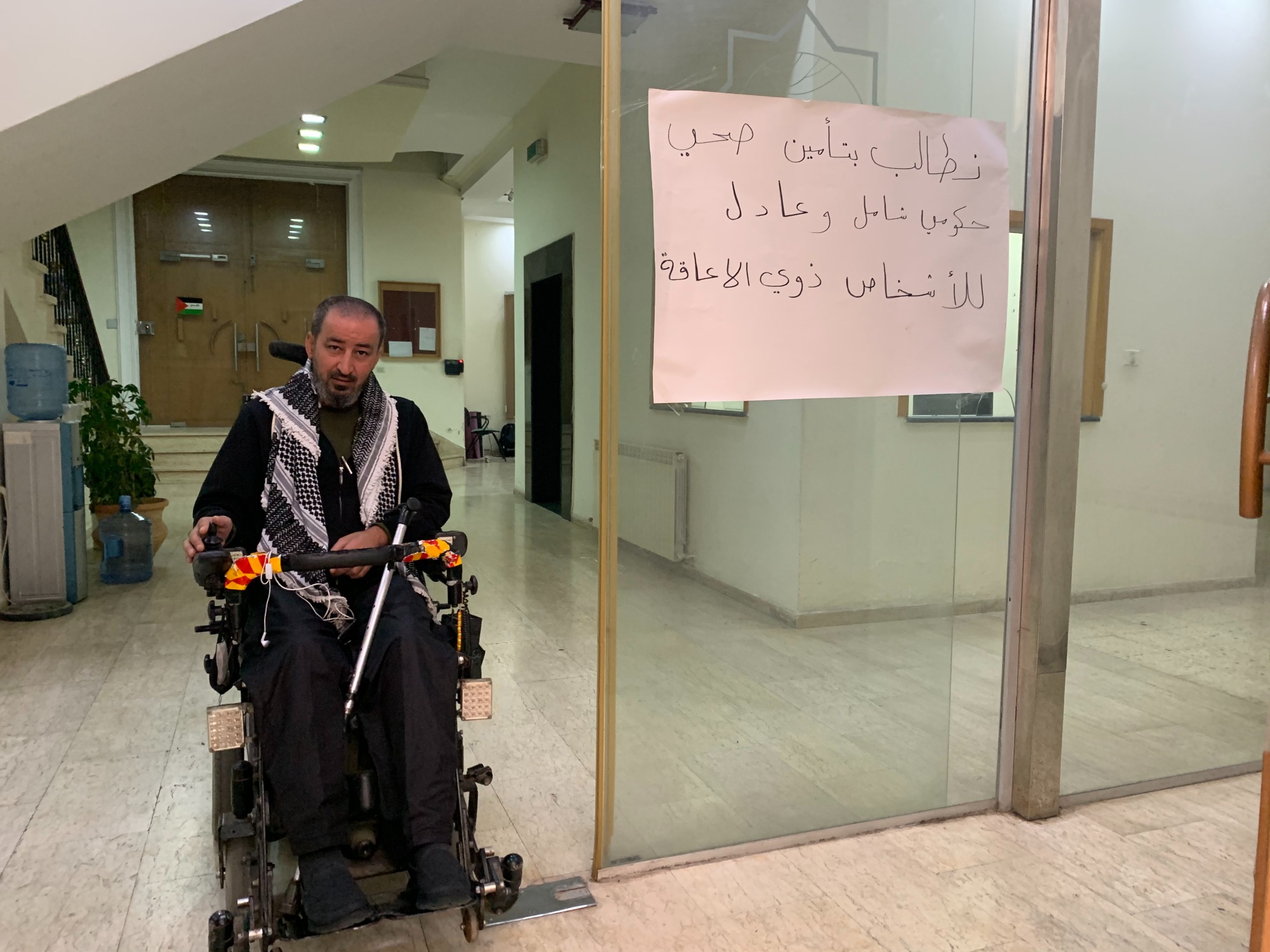 Activists have displayed signs reading 