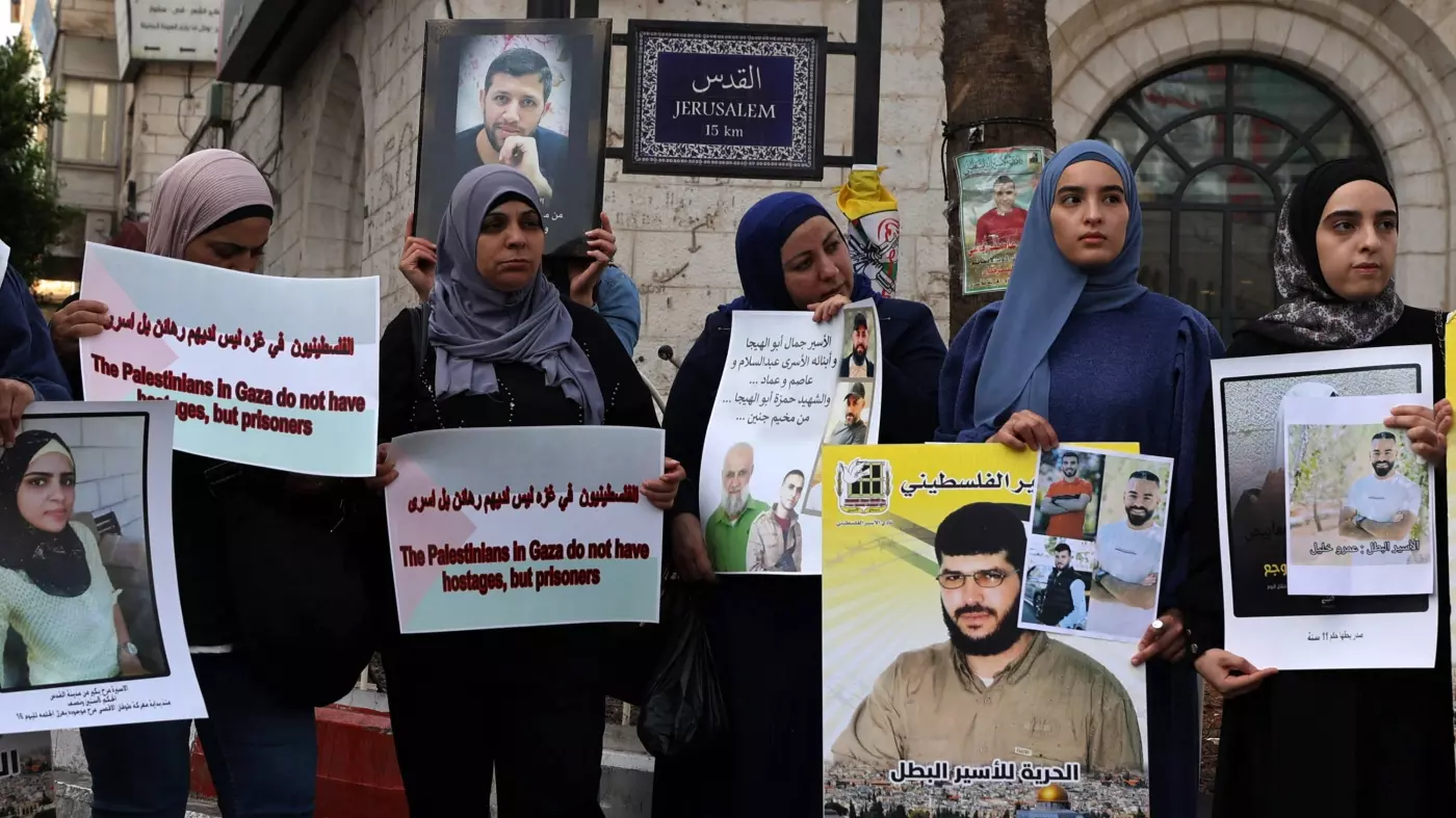 detainee families ramallah protest