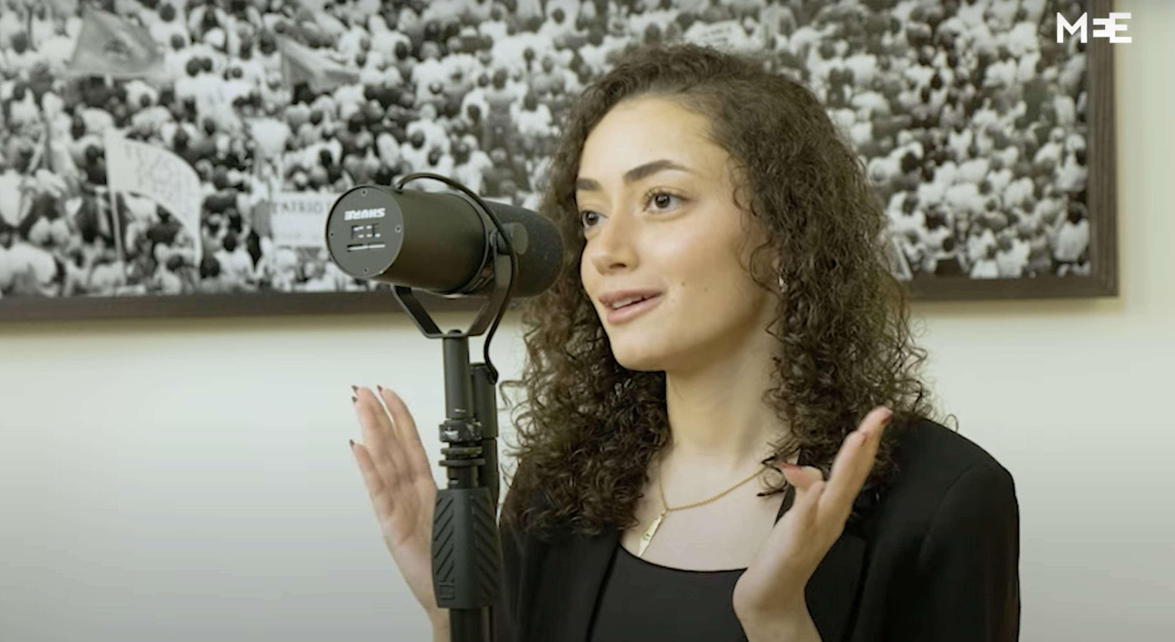 Palestinian journalist Plestia al-Aqad (MEE/Video grab)