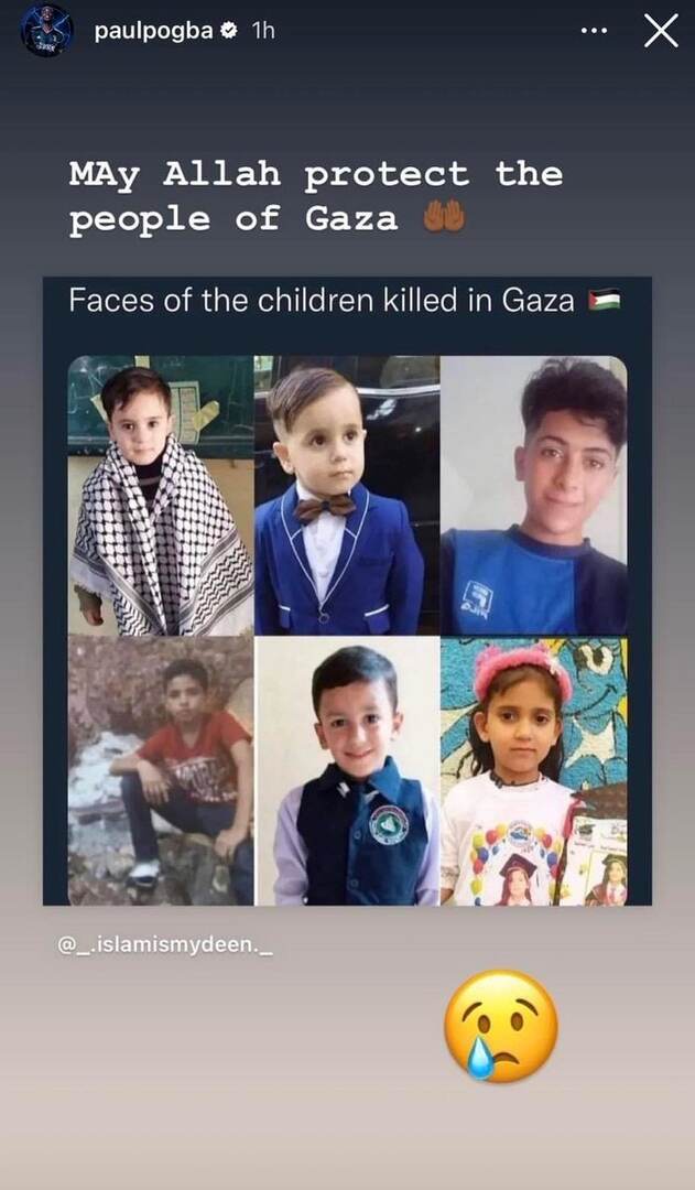 Paul Pogba témoigne de sa solidarité pour les victimes des derniers bombardements d’Israël (capture d’écran)