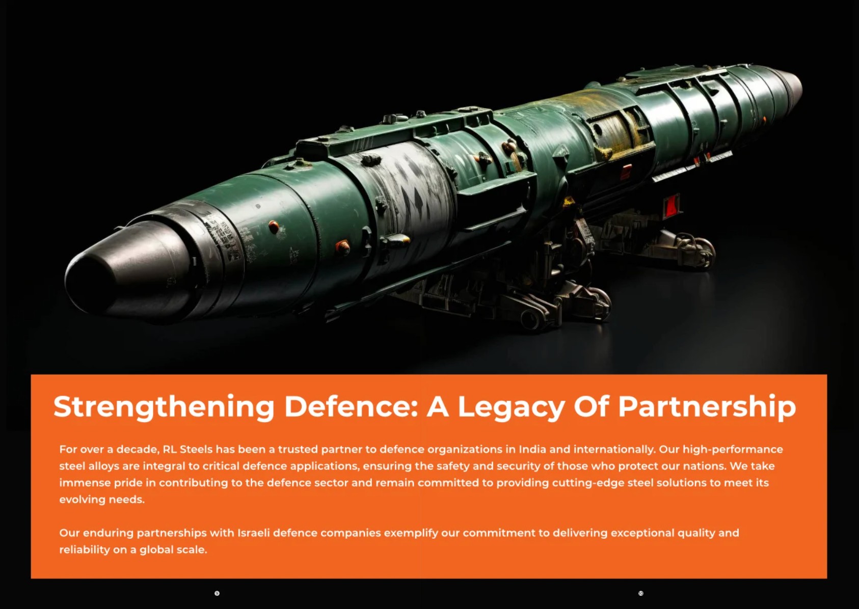 On Page 10 and 11 of RL Steel and Energy's brochure, the company speaks of its work in the defence industry (RL Steel and Energy)