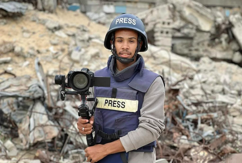 Al Jazeera journalist Mohammad Salama, who was killed in an Israeli strike on 25 August, 2025, stands among rubble. (mohammad_salama_2/X)