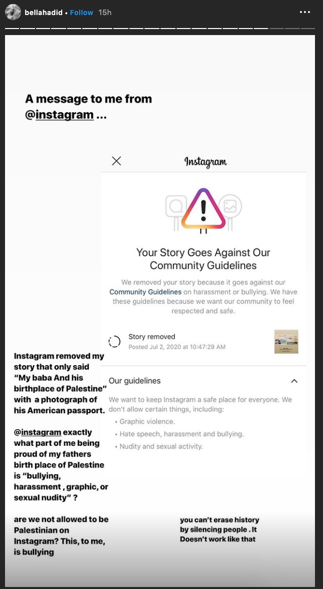 Bella hadid palestine