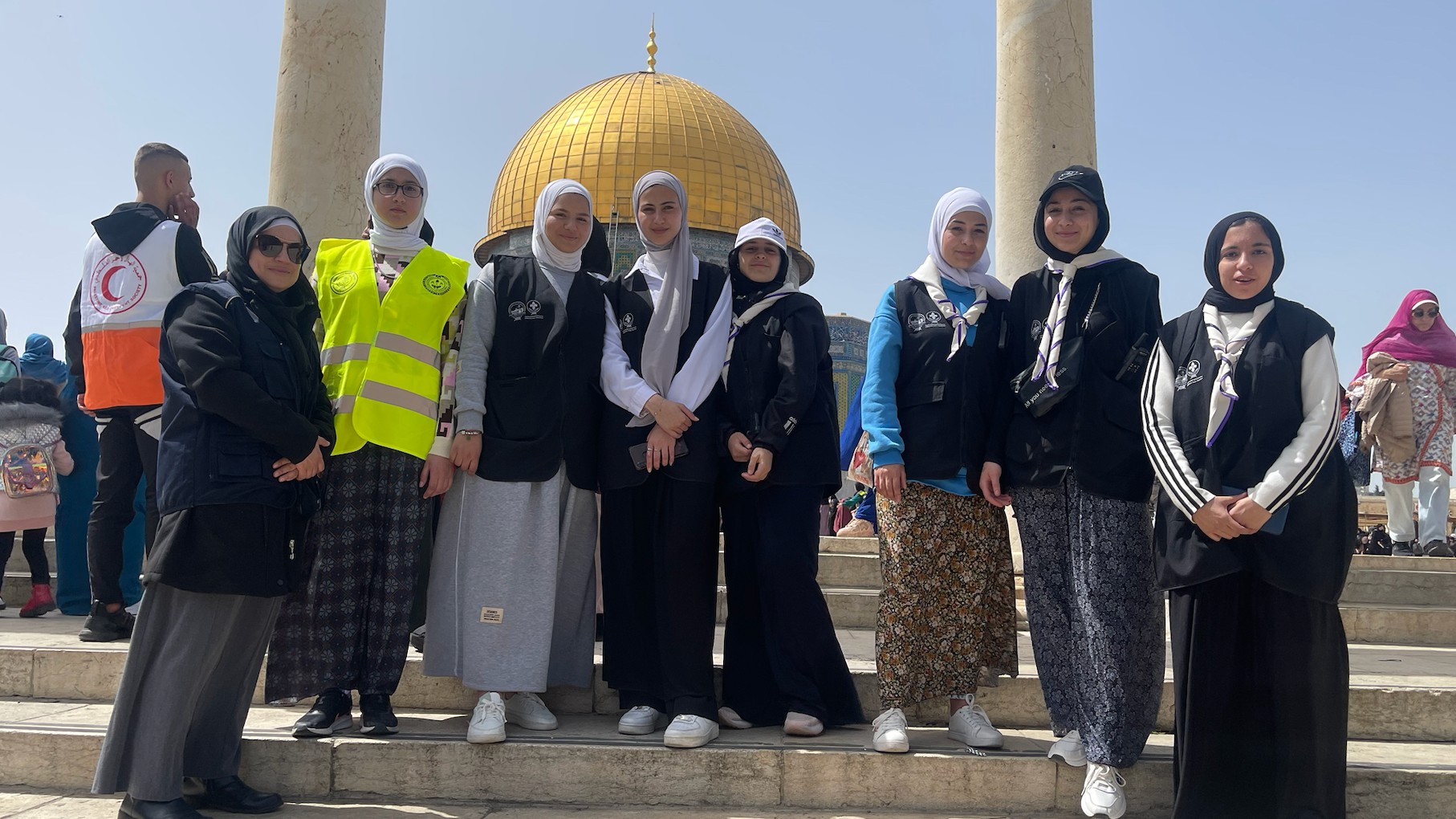 Les scouts au dôme du Rocher lors du Ramadan en mars 2023 (MEE)