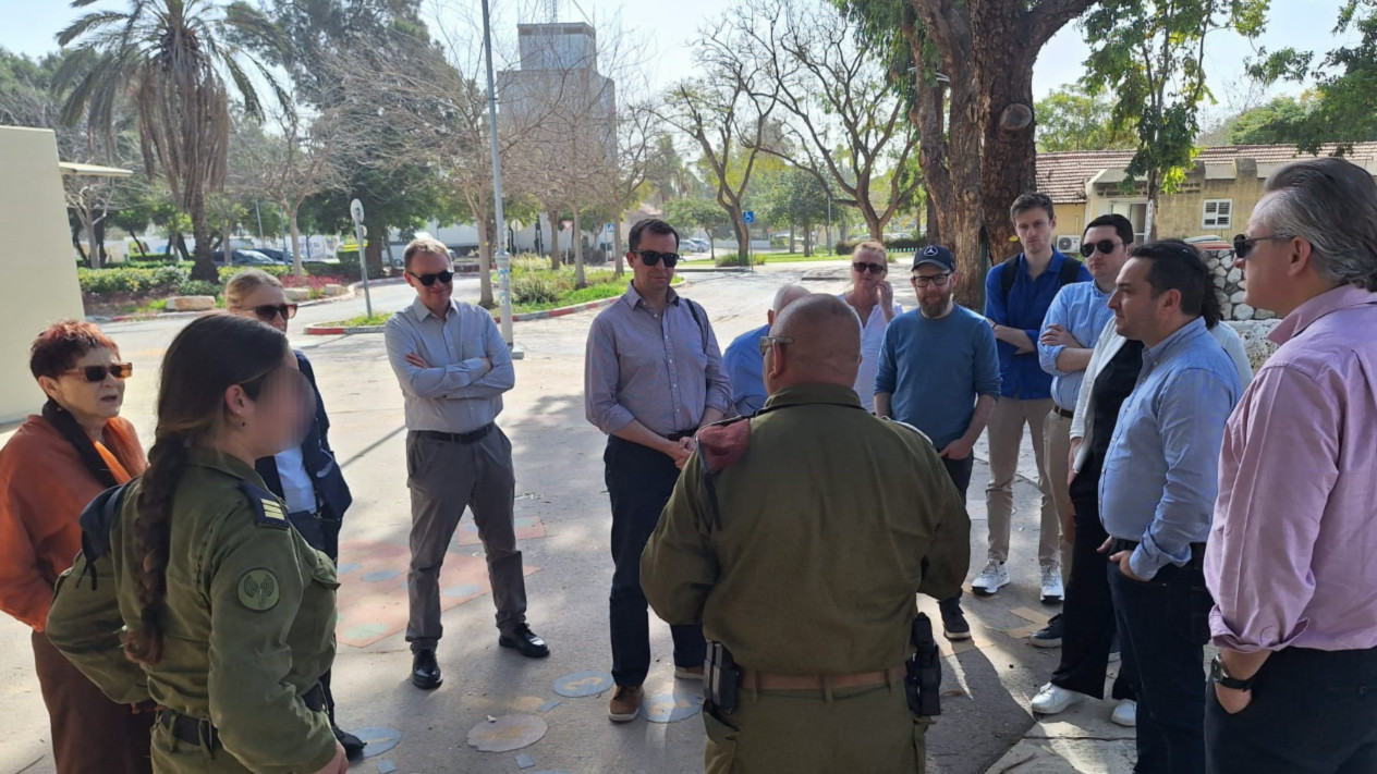 Members of the Liberal Democrat delegation visited Kibbutz Kfar Aza and the Nova Festival site, which were attacked by Hamas on 7 October 2023. (Screengrab/X/Liberal Democrat Friends of Israel)