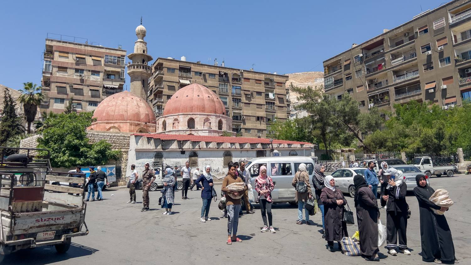Visitors to Jebel Qassyun begin their ascent from Shamdeen Square (above) either by foot or by taxi (Zirrar Ali) 