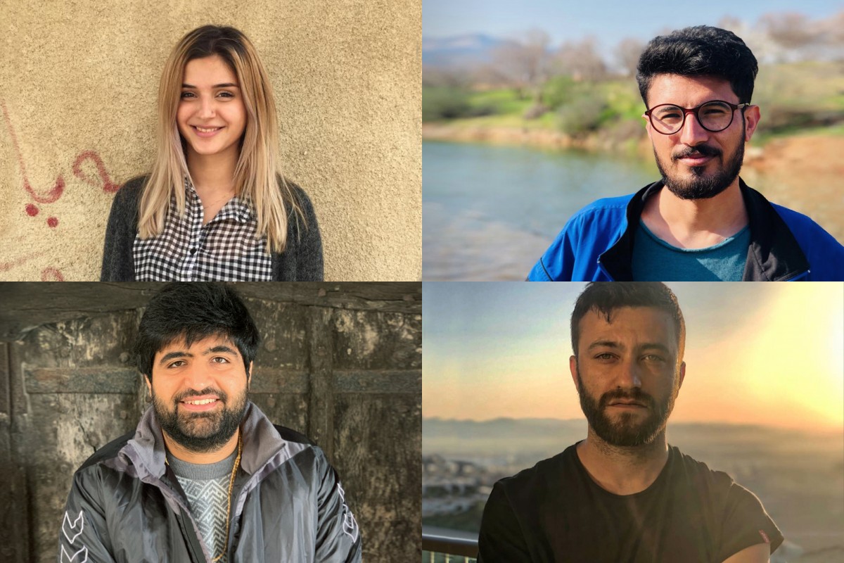 Clockwise from top left) Alka Aziz; Zedan Xelef (photo: Azad Xidir); Hawre Khalid; Bryar Bajalan (Courtesy of Shubbak festival)