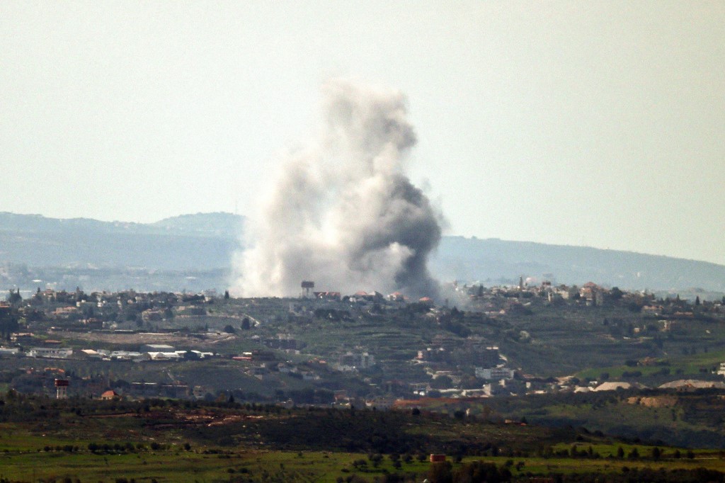 Smoke ascends from the site of an Israeli strike in the southern Lebanese area of Srifa on 2 March, 2026. (AFP)