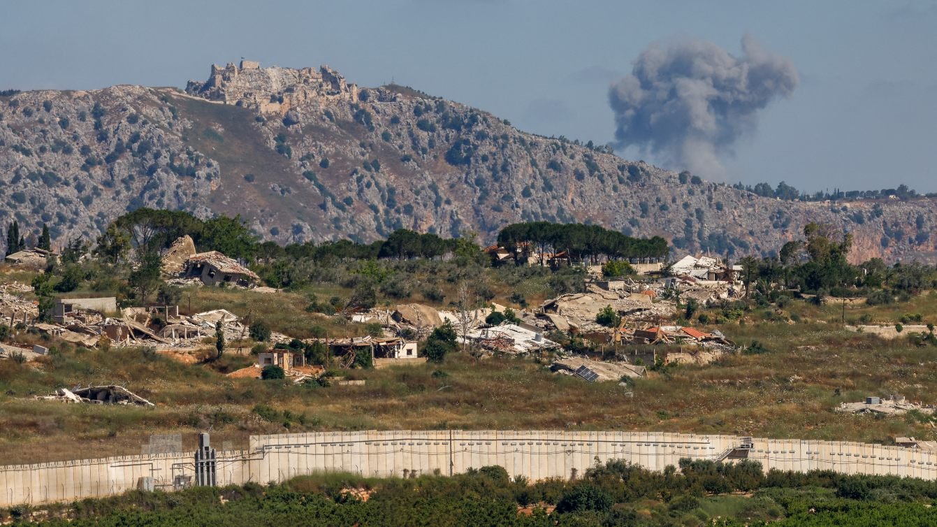 Smoke rises following Israeli bombardment near Beaufort Castle in southern Lebanon, seen from the Upper Galilee in northern Israel, 19 June 2026 (Jalaa Marey/AFP)