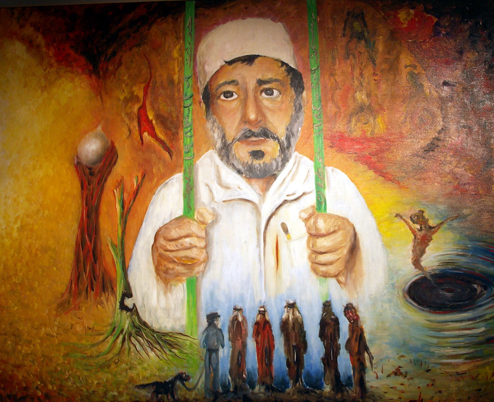 The Deep Wound (1984) is a self portrait of Kuwaiti artist Qattan