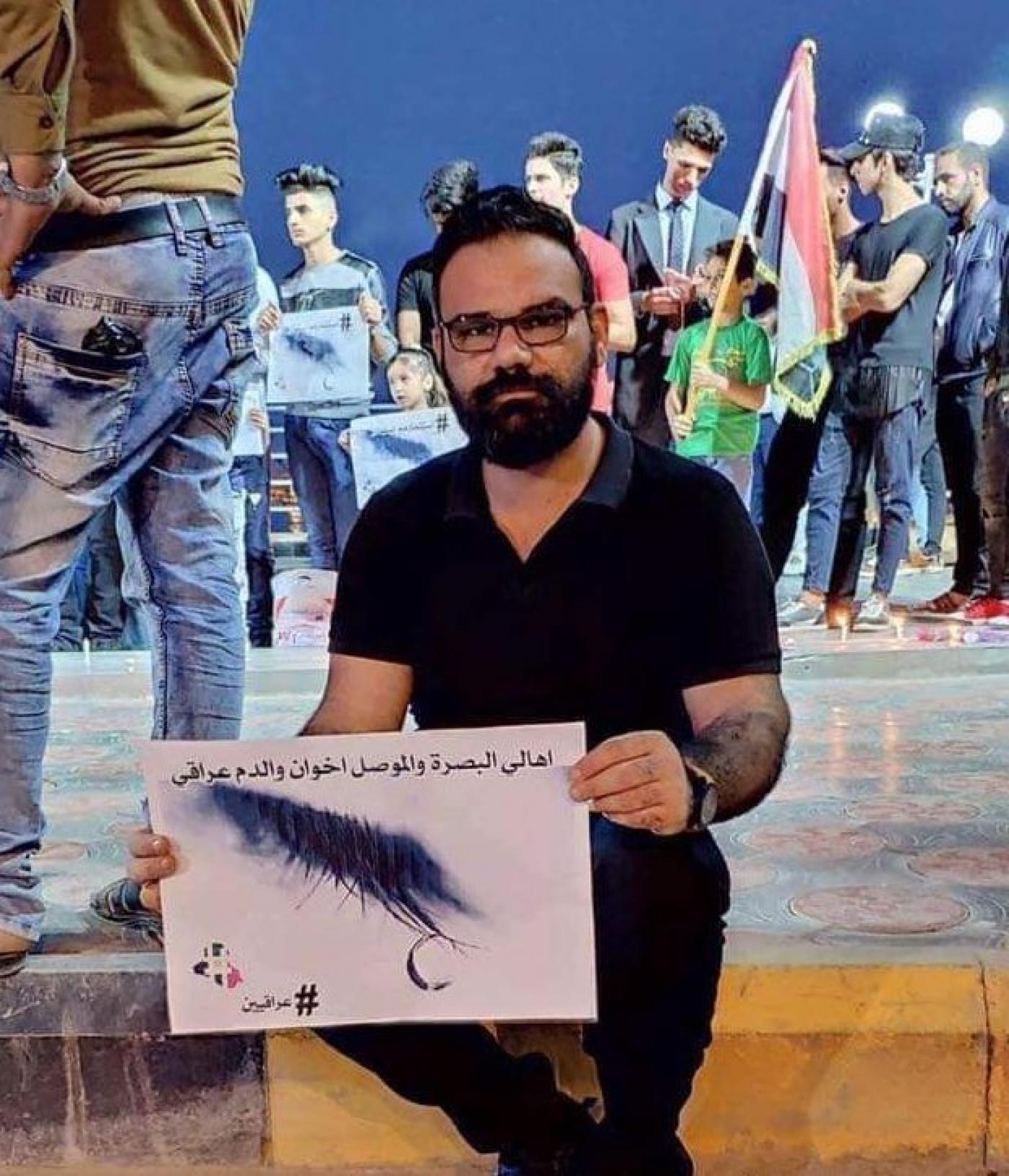 Tahseen Osama al-Shahmani, tué après avoir reçu plus de vingt balles le 14 août dans son bureau à Bassorah (Facebook)