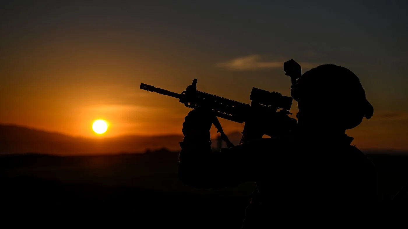 A Turkish soldier patrols near the border wall between Turkey and Iran in Van, eastern Turkey, on 1 November 2024 (Ozan Kose/AFP)