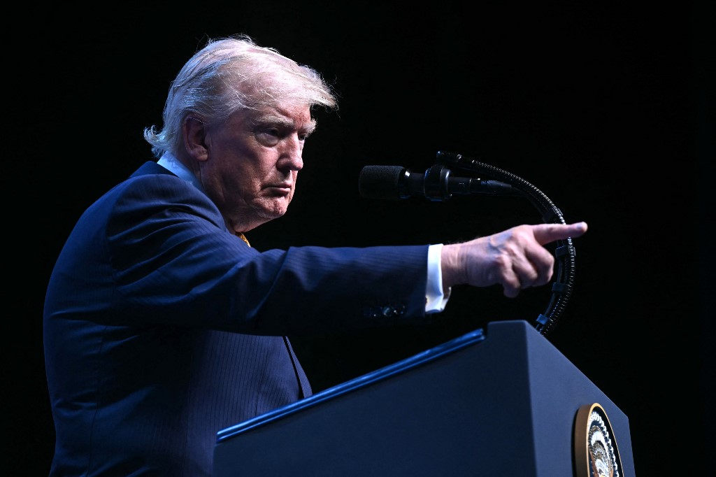 US President Donald Trump speaks to the press during a NATO Summit at Bestepe Presidential Compound in Ankara, on 8 July 2026 (AFP)