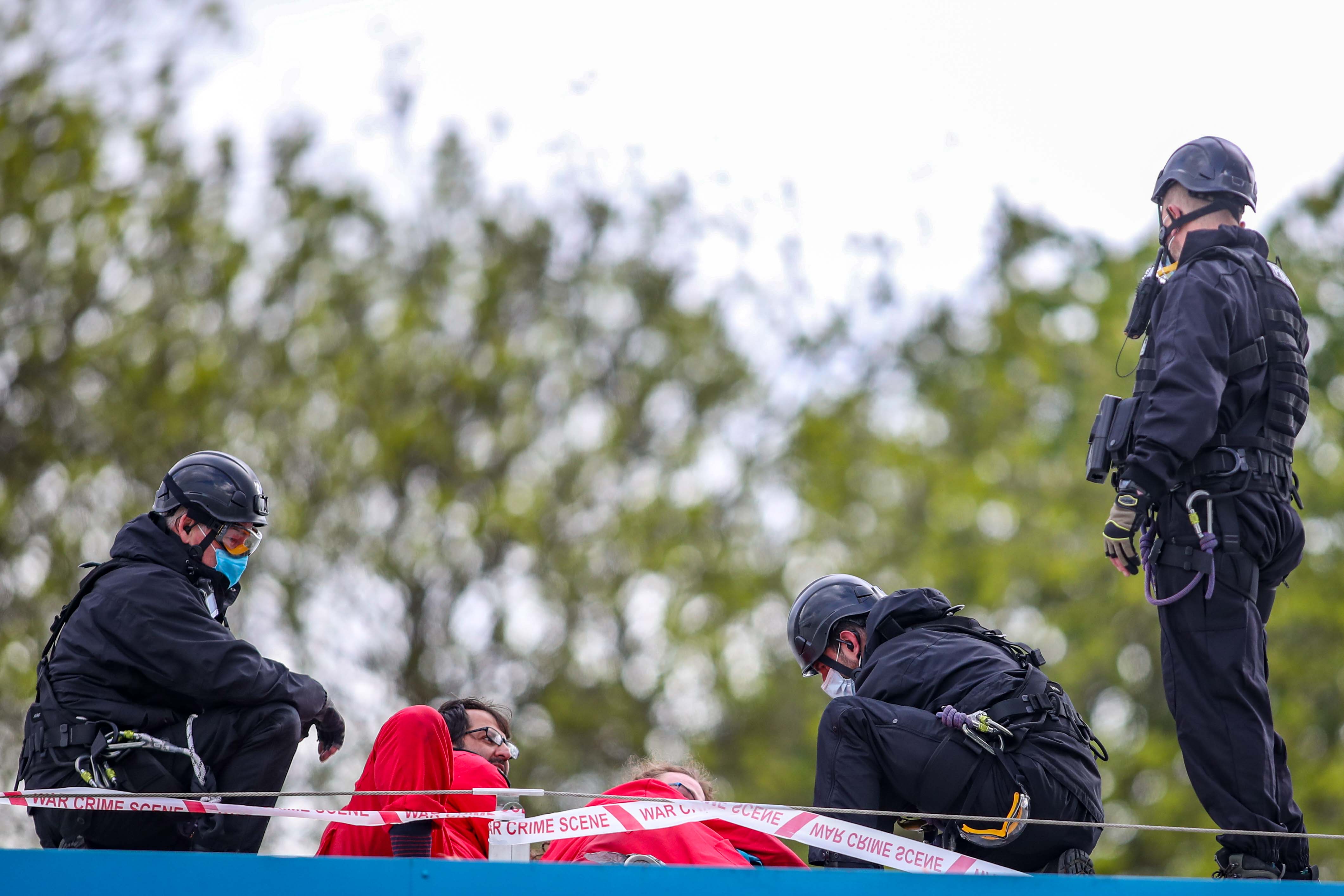 Two Palestine Action activists were arrested on the roof of the Elbit Systems factory in Leicester as police closed in on the site