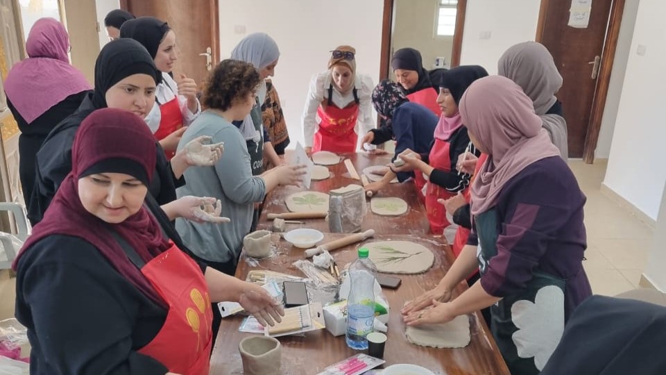 Women prepare food at the Youth of Sumud centre in Masafer Yatta (supplied)