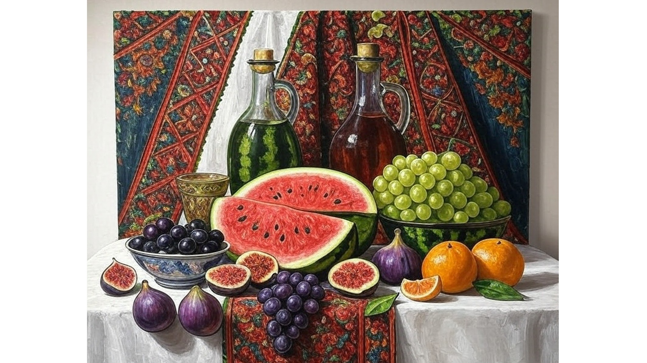 Still life painting used as a video call background by Ahmed Baker for which he was disciplined on the grounds that it was 'antisemitic' (Provided)