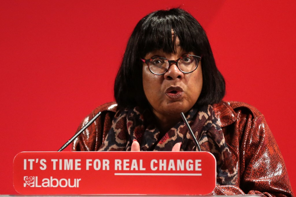 Hackney North and Stoke Newington MP Diane Abbott speaks in London in 2019 (AFP)