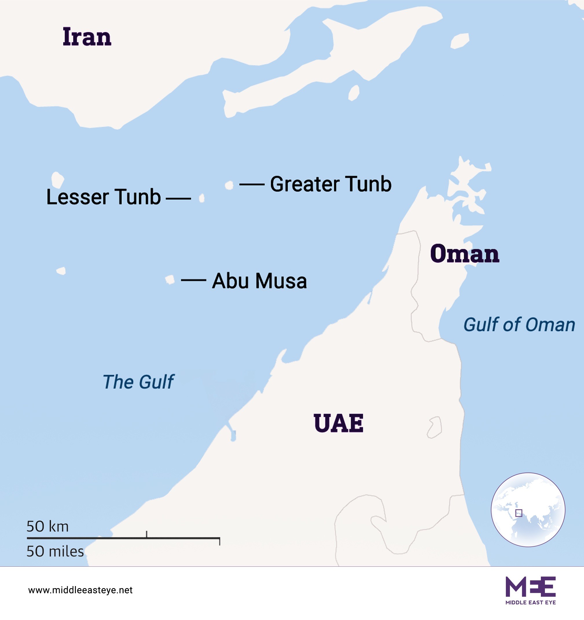 abu musa greater lesser tunb iran islands