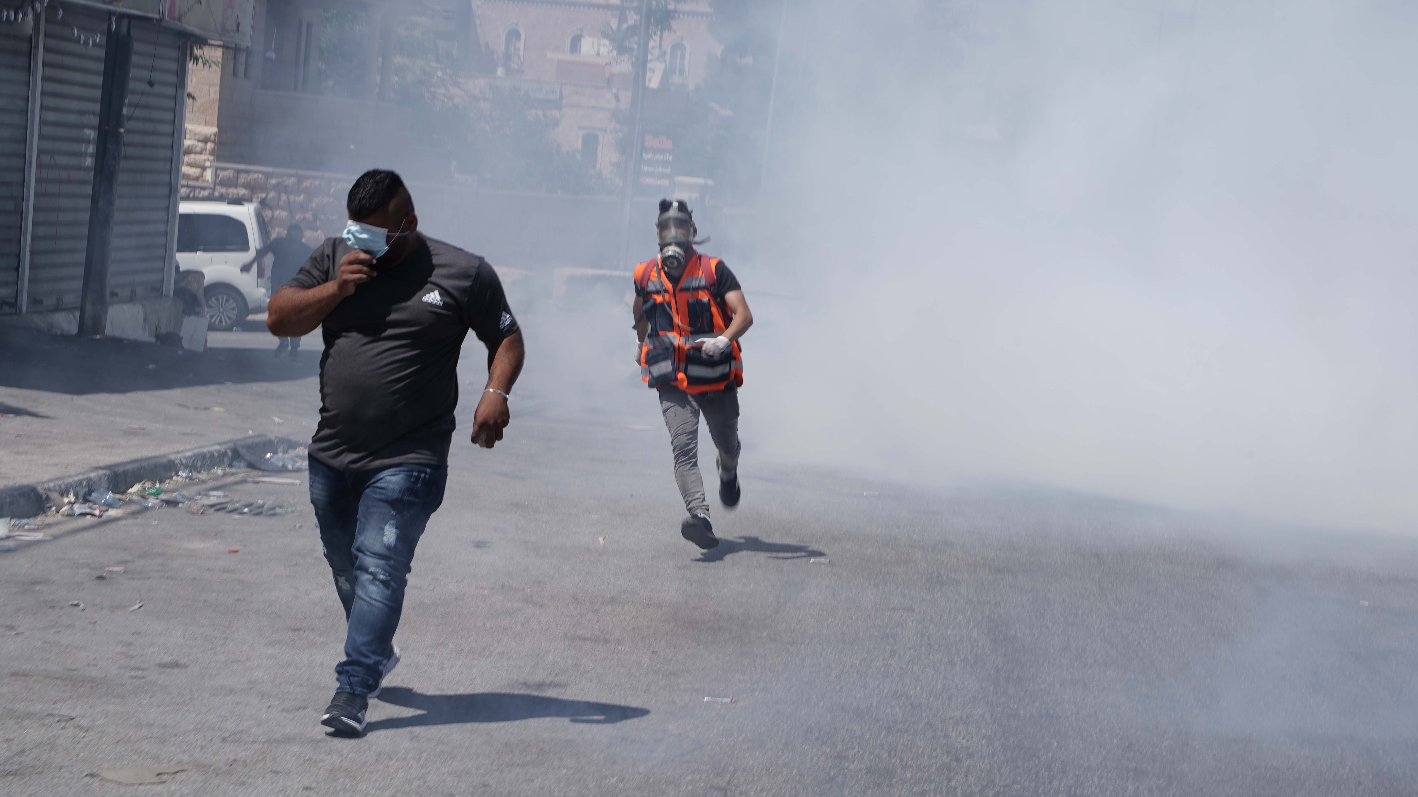 Israeli forces used tear gas against Palestinian protesters in Bethlehem.