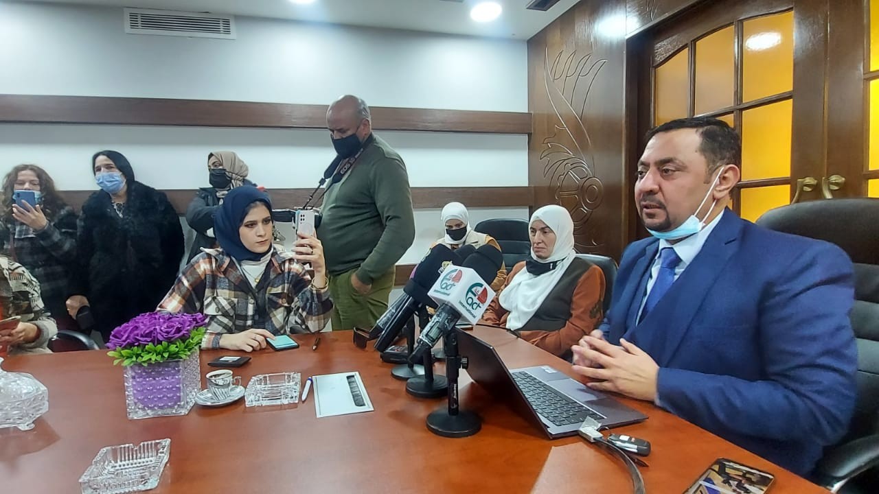 Hussein Jiddi, a security information engineer, speaks during a press conference in Amman, Jordan on Thursday.