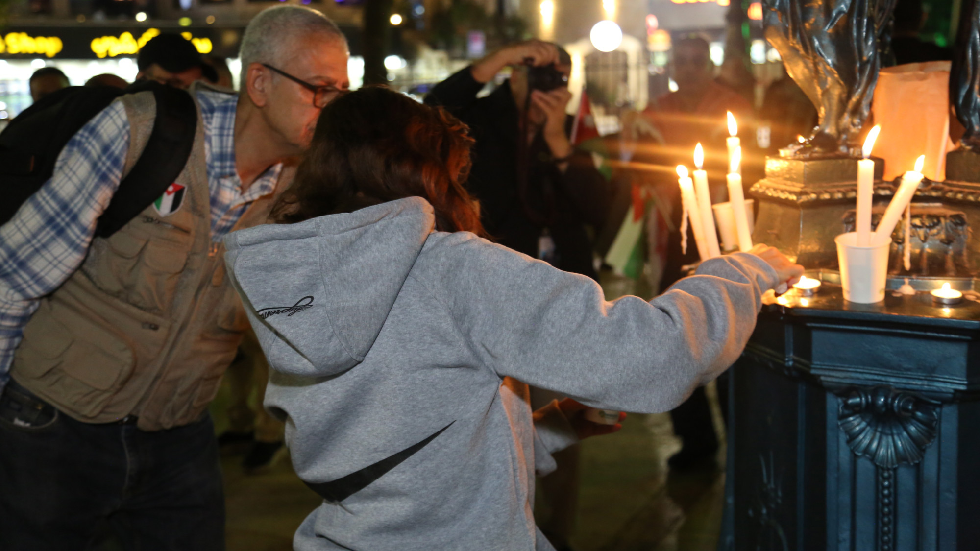 People hold a vigil in Amman for the victims of the church attack, 25 October 2026 (Ashraf Esaa/The Jordanian Photography Association/MEE)
