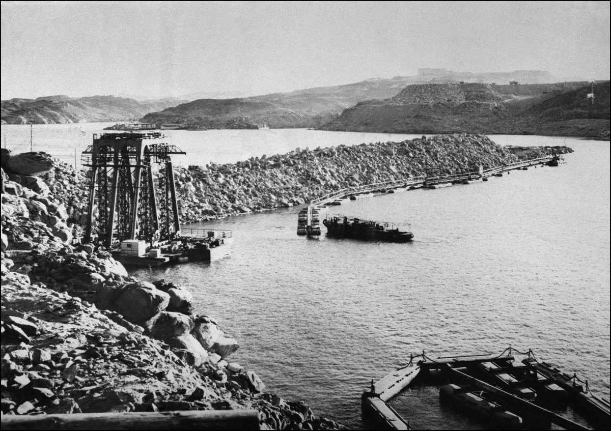 Thousands of people were displaced following the building of the Aswan dam, which was designed to control the Nile river, create hydro-electricity and increase arable land in Egypt (AFP)