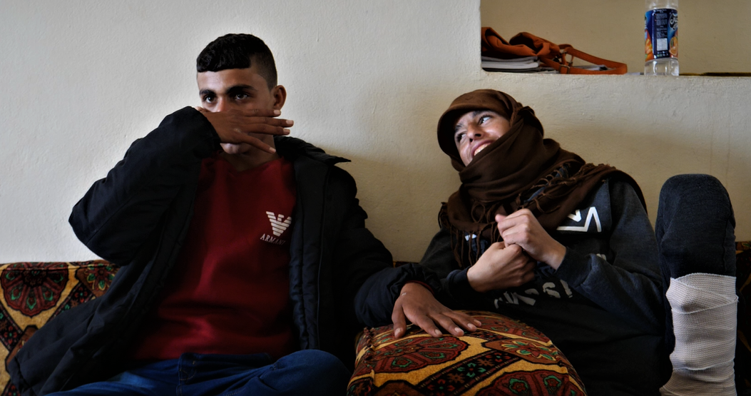 'Caliphate cubs' Jelil, left, and Ayemen were taught to handle weapons by Islamic State