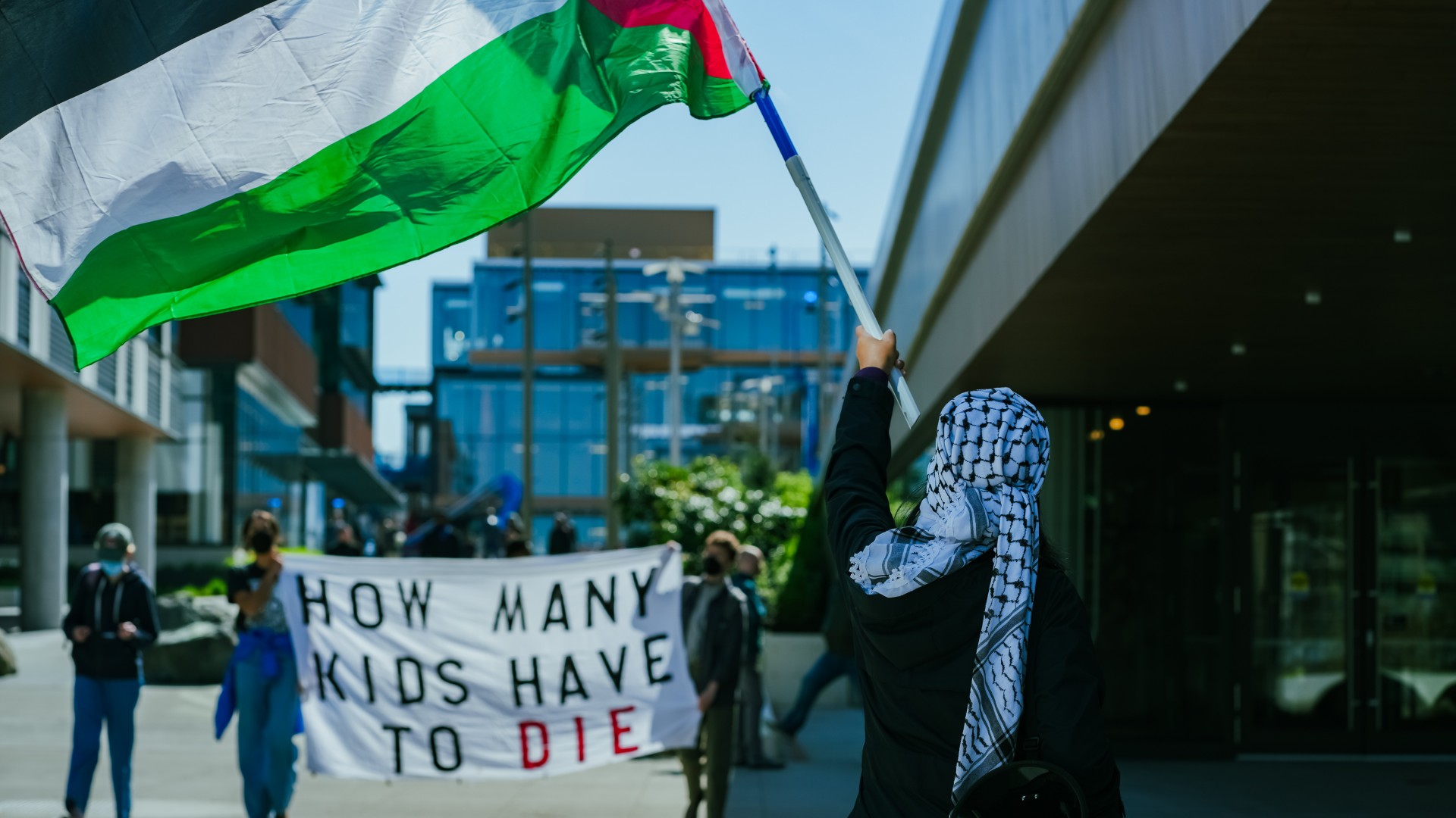 Protest outside the Microsoft campus against Project Azure on 4 April 2025 (supplied)