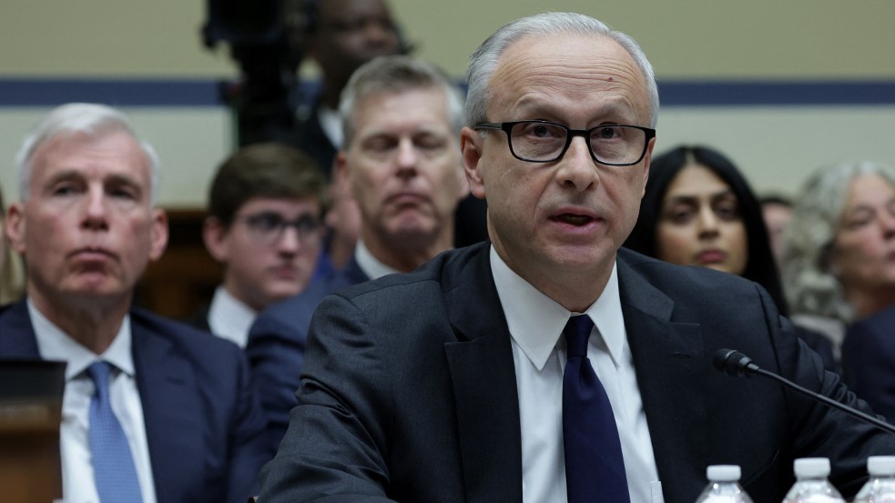 James Baker, former deputy general counsel of Twitter, testifies at a hearing before the House oversight and accountability committee in Washington on 8 February 2023 (AFP)