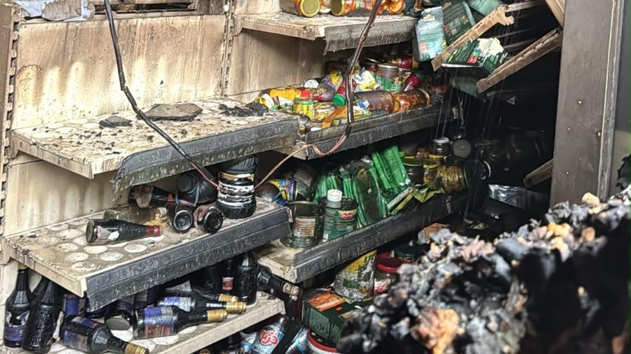 The interior of the supermarket sustained severe damage after anti-immigrant demonstrations escalated into racist violence (Supplied)
