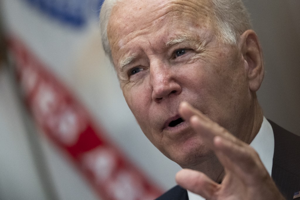 US President Joe Biden speaks at the White House in Washington on 22 July 2021 (AFP)