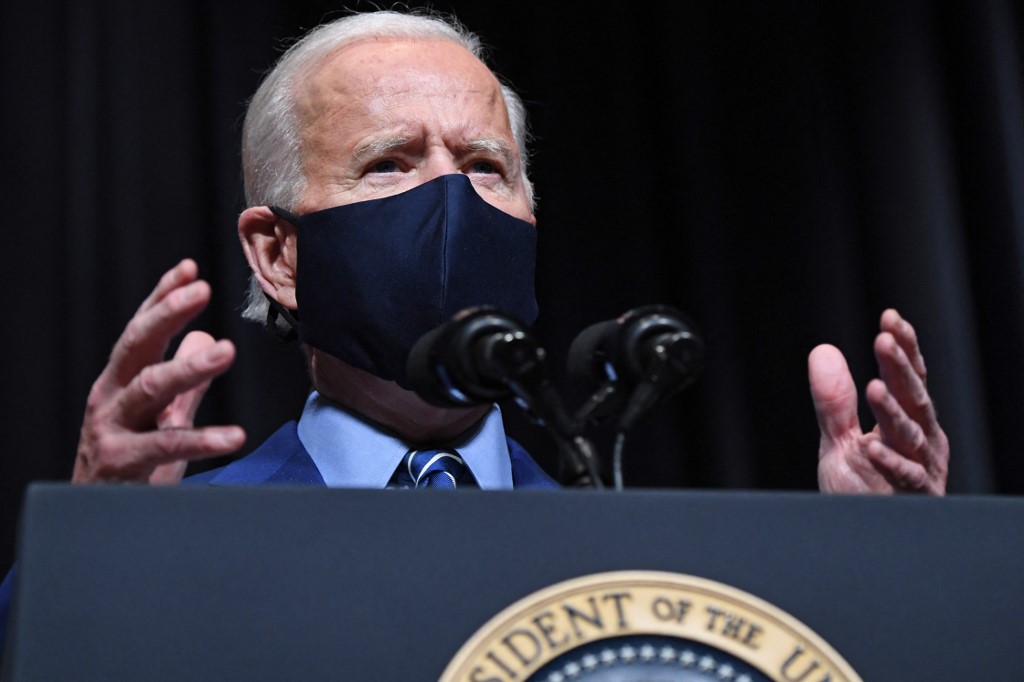 US President Joe Biden speaks in Bethesda, Maryland, on 11 February 2021 (AFP)