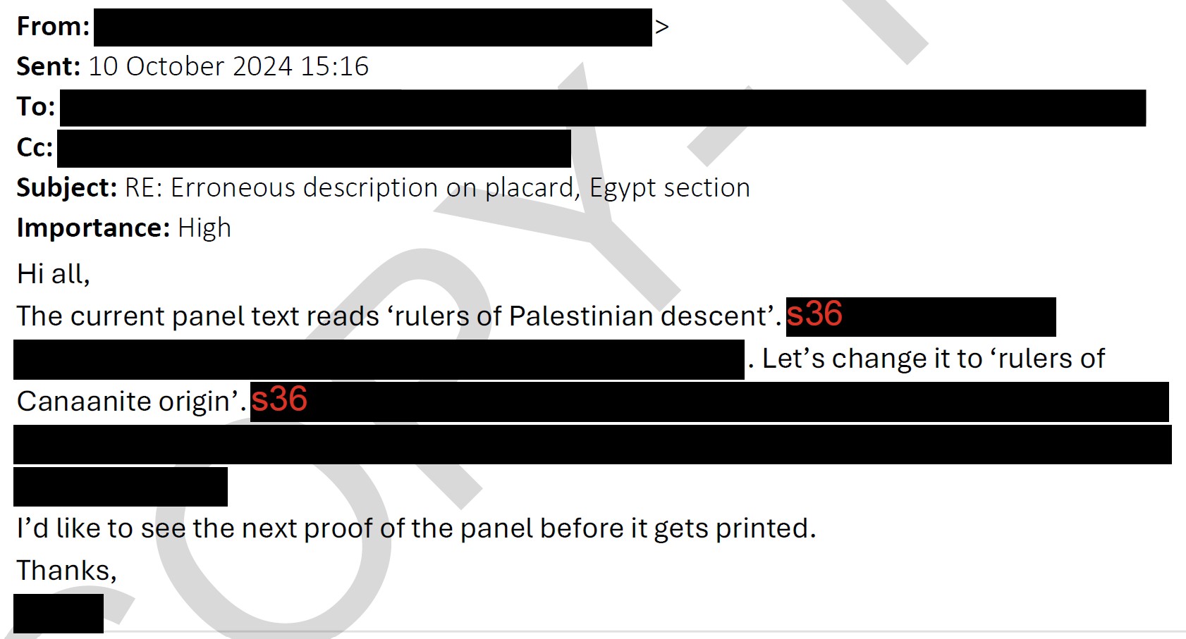 British Museum FOI emails