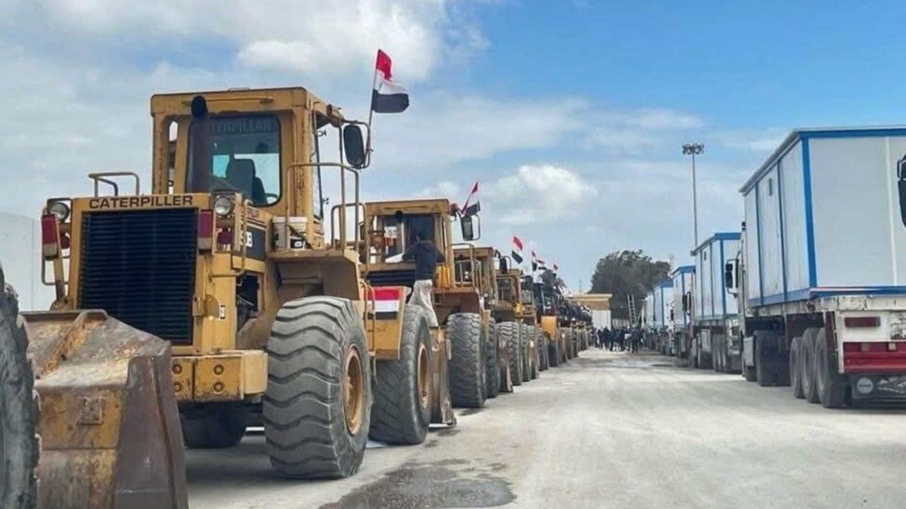 Bulldozers at the Rafah crossing on 13 February 2025 (Social media)