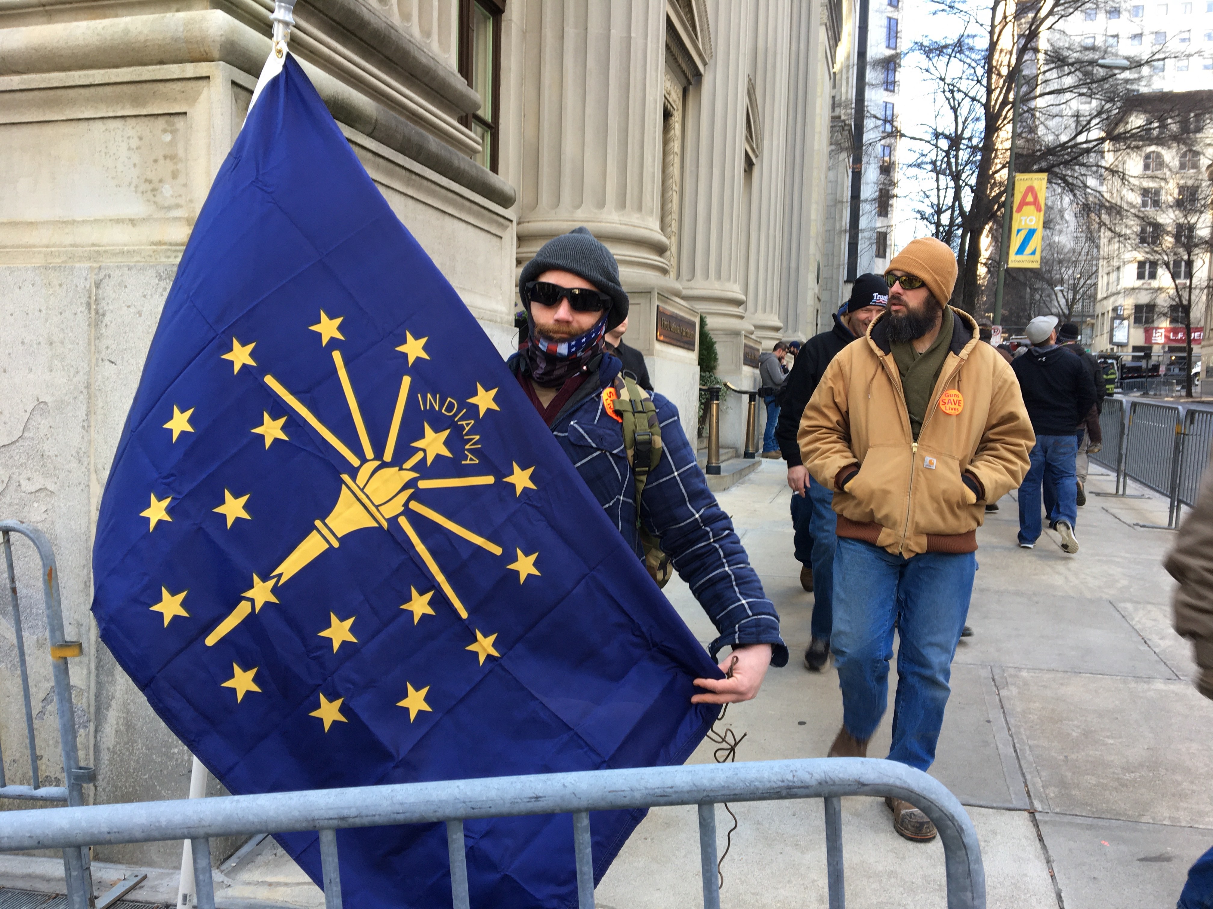 Chris Johnson, an Indiana native, travelled to the Virginia specifically to attend the Richmond Gun Lobby rally (MEE/Sheren Khalel) 