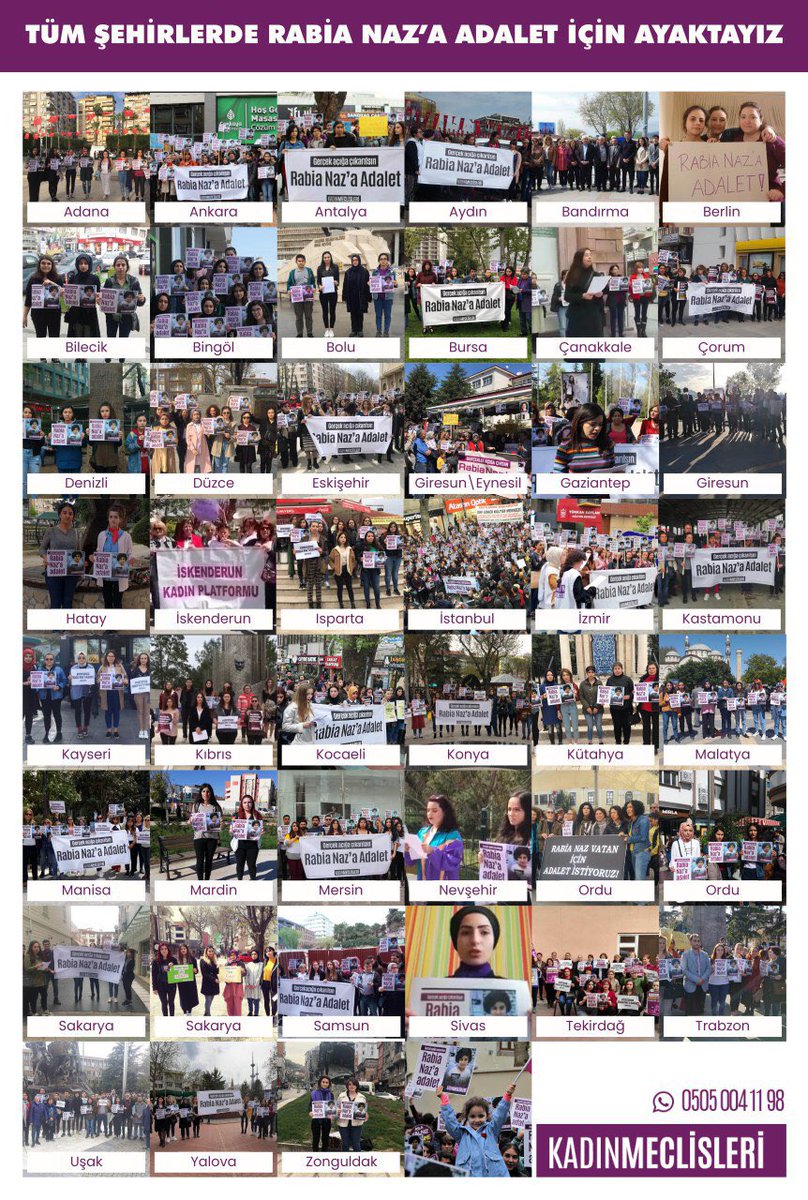 'We stand for justice for Rabia Naz in all towns' (Twitter)