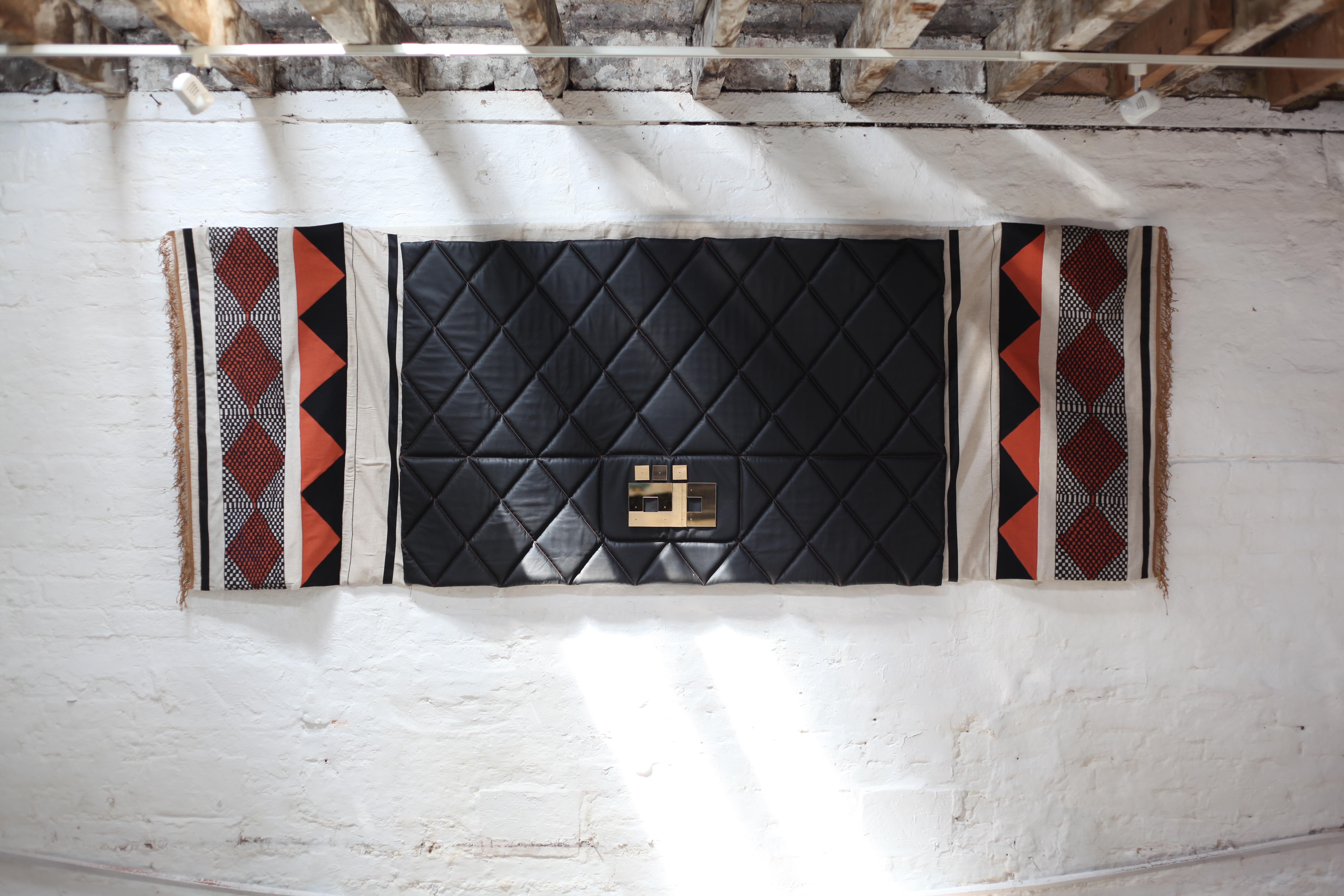 Al Thuwaini's wall installation Dazza, (2016), references the centuries-old tradition in Kuwait of a dowry (Amani Al Thuwaini)