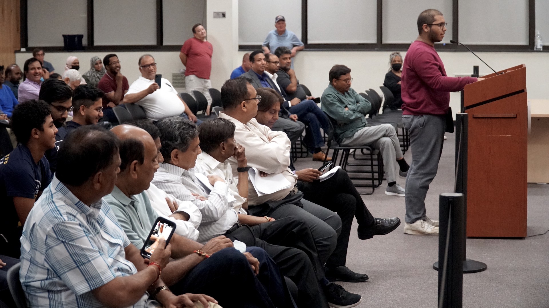 The front row at the Council Meeting were filled with members from the Indian Business Association (MEE/Azad Essa)