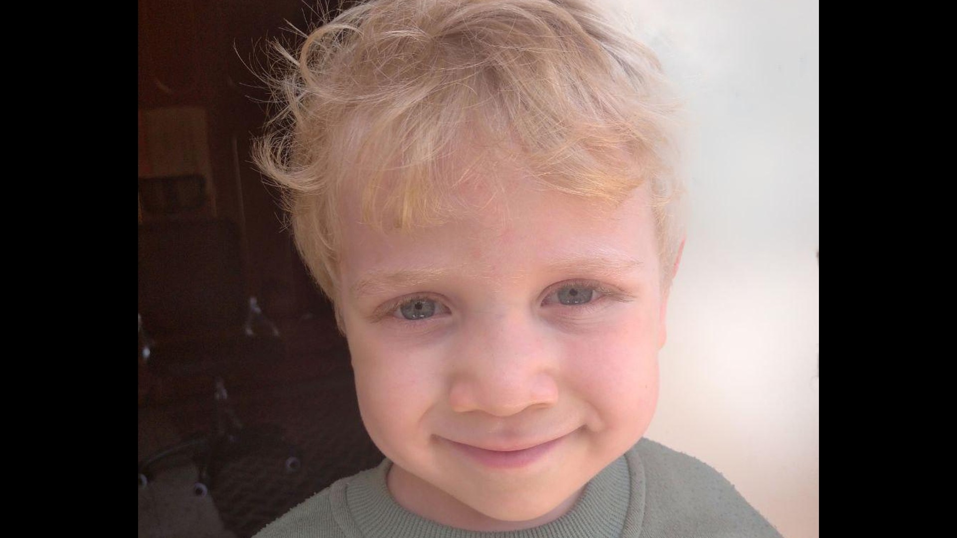 Palestinian child Faisal al-Khaldi, four, wounded by Israeli fire on 21 December 2023 in Gaza City (Provided)  