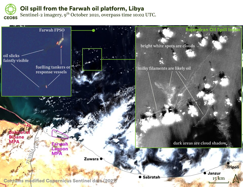 Des images satellites étudiées de manière indépendante indiquent que le déversement de pétrole n’a pas été contenu aussi efficacement que la NOC le prétend (CEOBS)