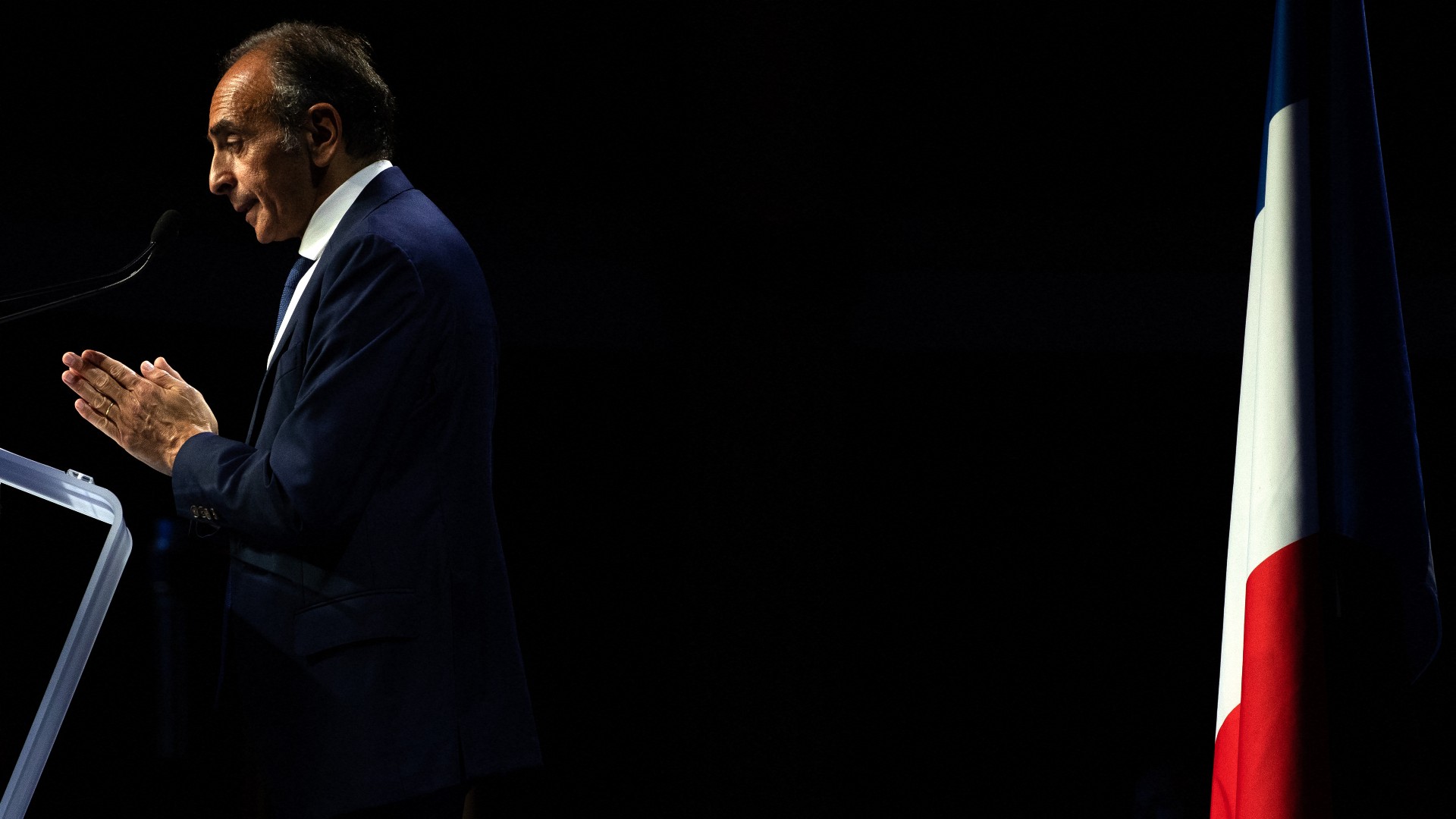  Leader of French far-right party Reconquete! Eric Zemmour delivers a speech in Paris, on May 7, 2022.