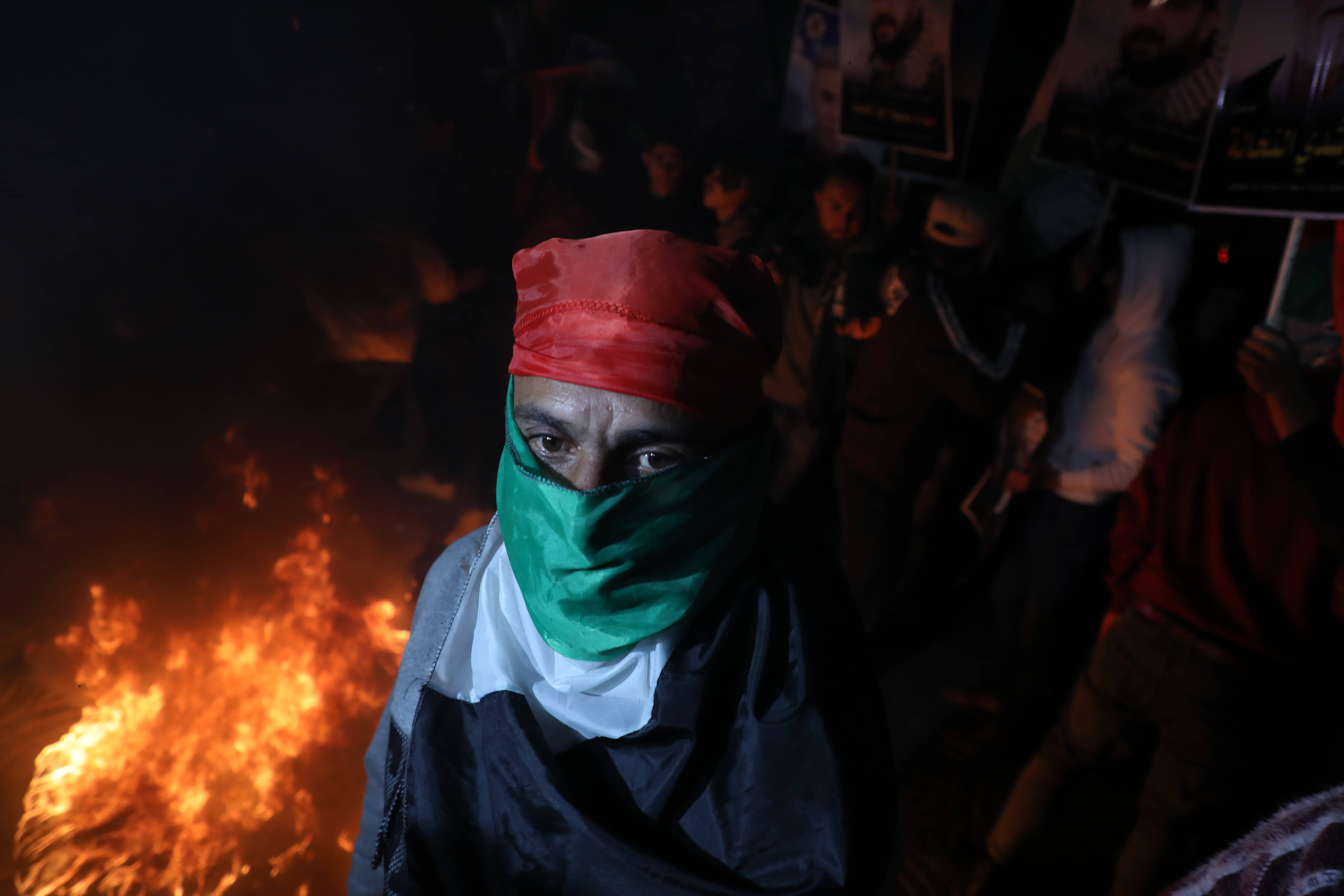 Palestinians protest in Gaza