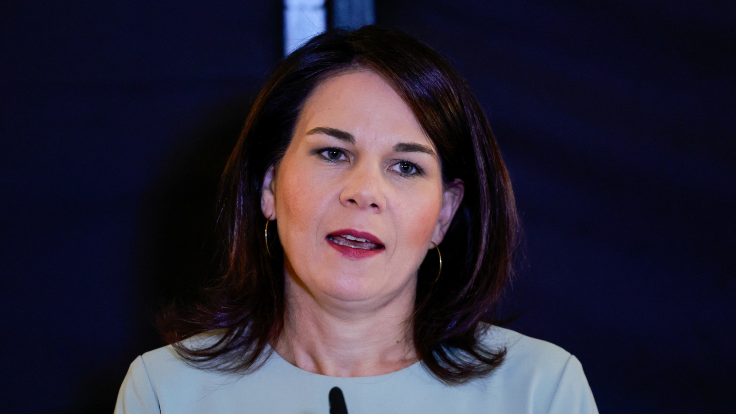 German Foreign Minister Annalena Baerbock holds a press conference in Jerusalem on 25 June 2024 (Reuters/Ammar Awad)