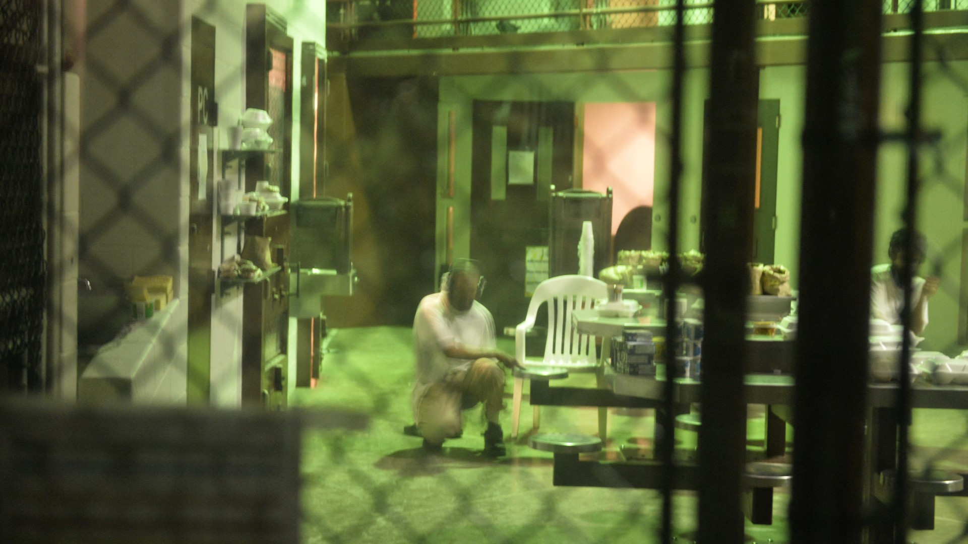 This photo shows unidentified detainees at the Camp 6 detention facility in Guantanamo Bay on 8 April 2014 (Mladen Antonov/AFP)