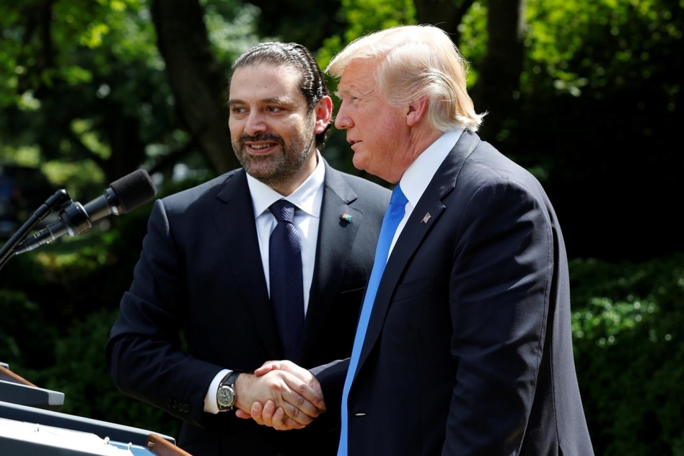 Donald Trump rencontre le Premier ministre libanais Saad Hariri à Washington, en juillet&nbsp;2017 (Reuters)