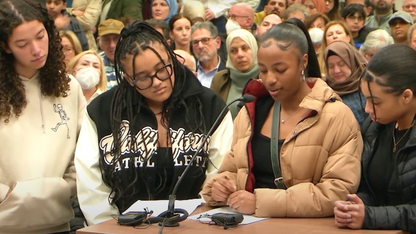 Student organisers defended their invitation to Huwaida Arraf (Youtube]