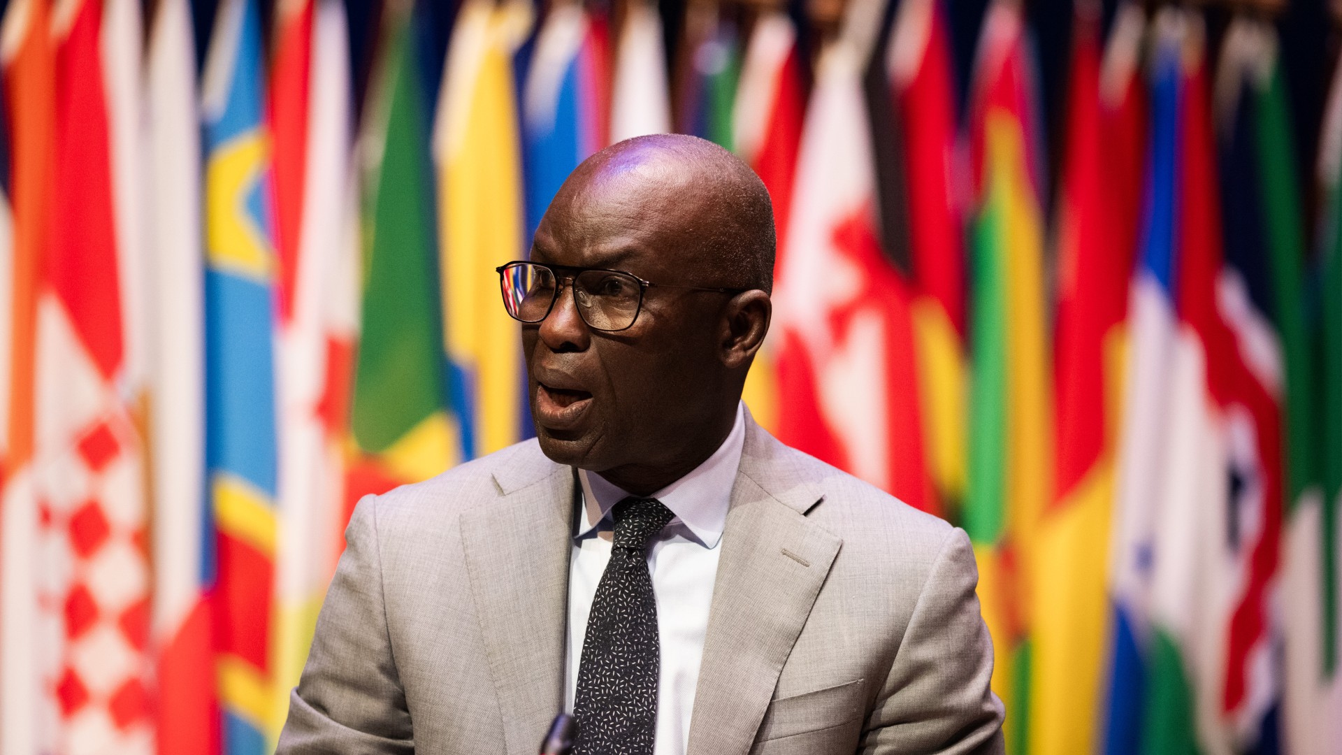 Deputy prosecutor Niang speaking at the ASP plenary session, 1 December 2025 (ICC gallery)