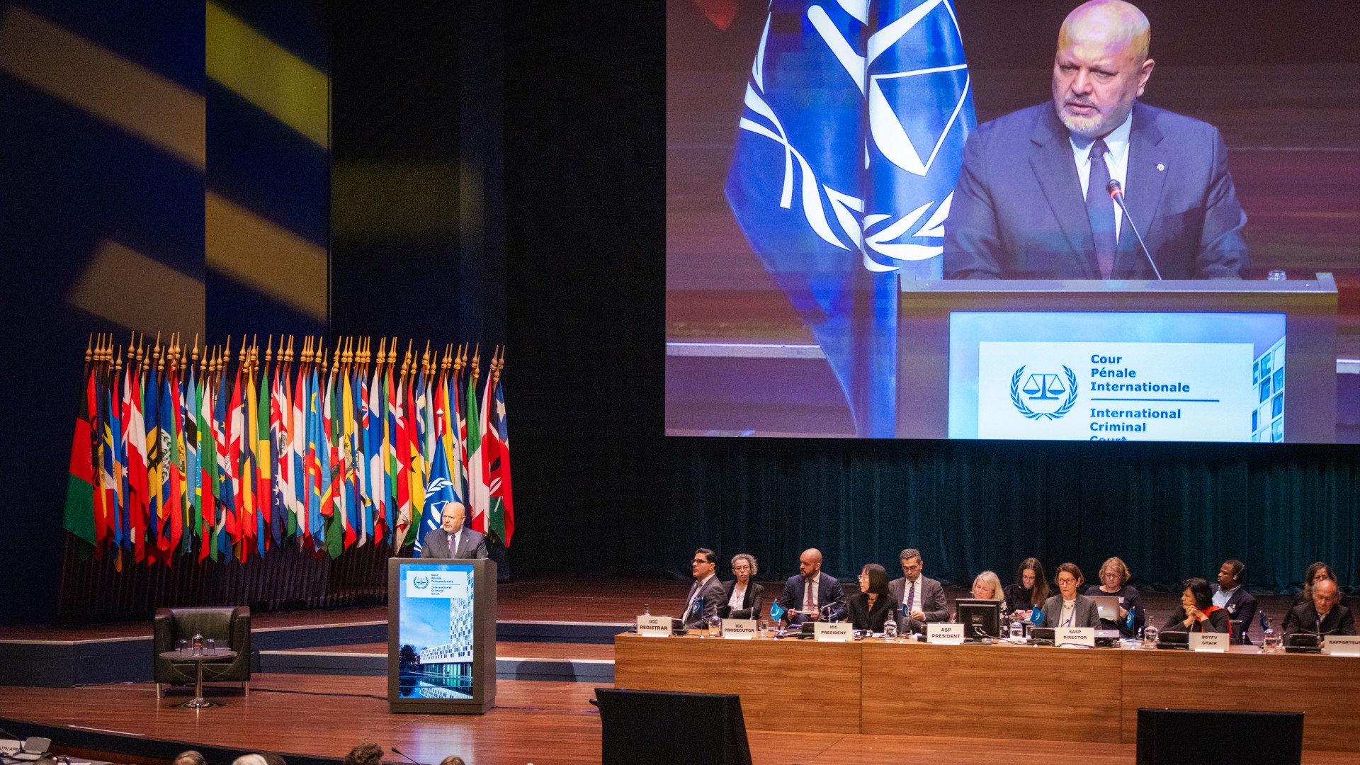Karim Khan speaking at last year's ASP, 2 December 2024, The Hague (ICC photo gallery)